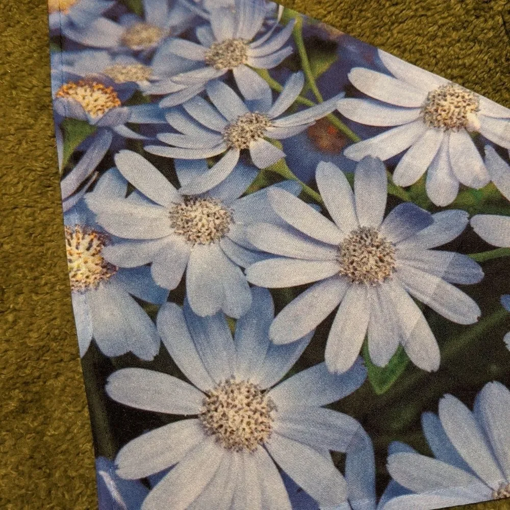 Original Photography Small Blue Floral Dog Bandana